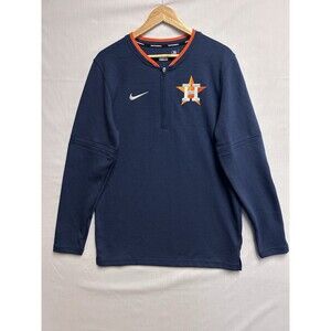 Nike Dri-Fit Houston Astros Baseball 1/4 Zip Shirt Pullover Blue MLB Men's Small